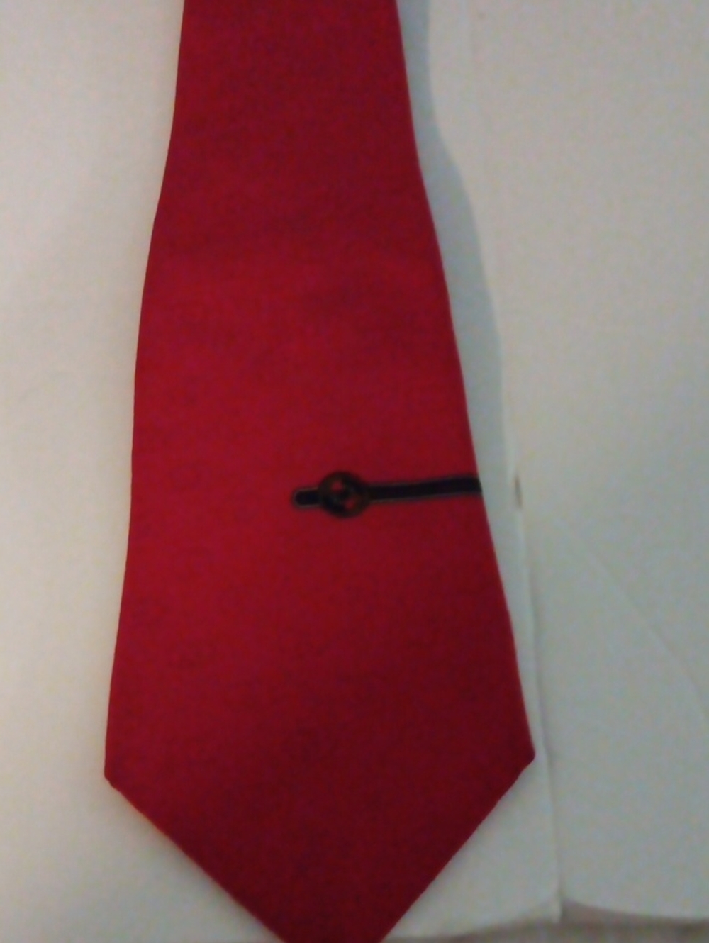 Gucci Red Silk Tie with Black Accent
